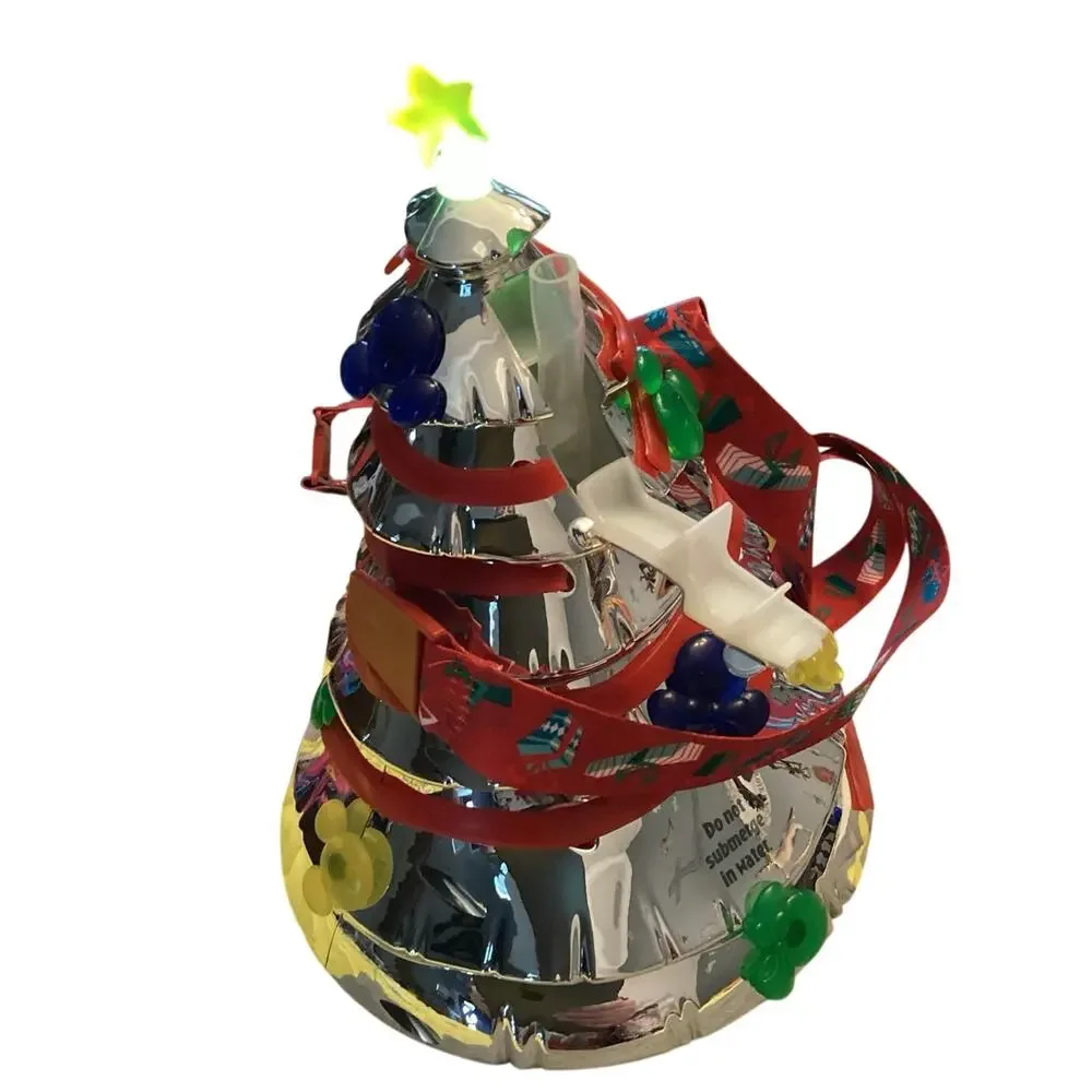 Disney Parks Metallic Silver Christmas Tree Light-Up Sipper Cup